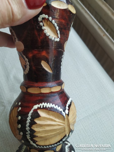 Wooden carved vase for sale! Beautiful!