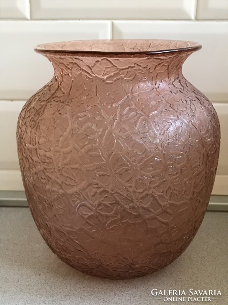 Antique Loetz cracked glass vase from the 1930s, 23 cm