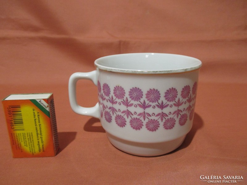 Zsolnay mug, cup with purple flowers