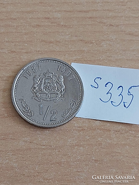 Morocco morocco 1/2 dinar dirham 1987 ah1407 hassan ii s335