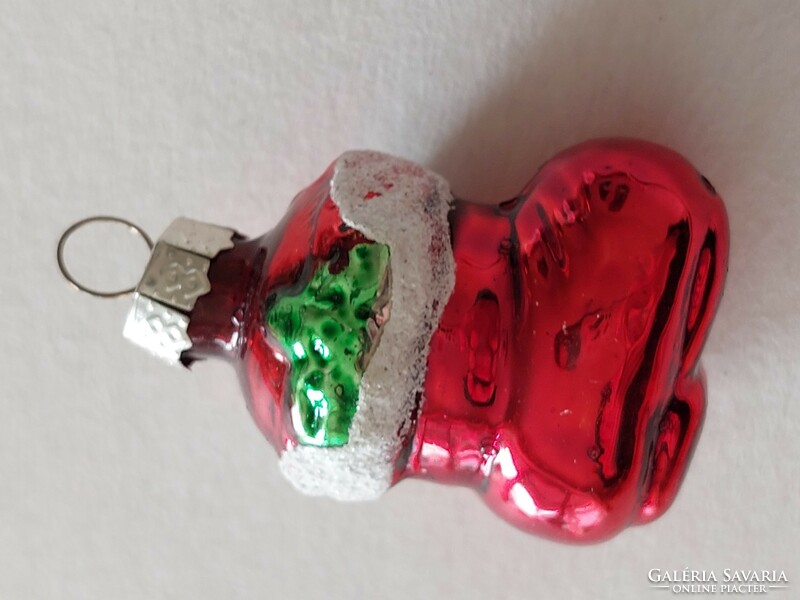 Glass Christmas tree decoration red Santa's boots glass decoration
