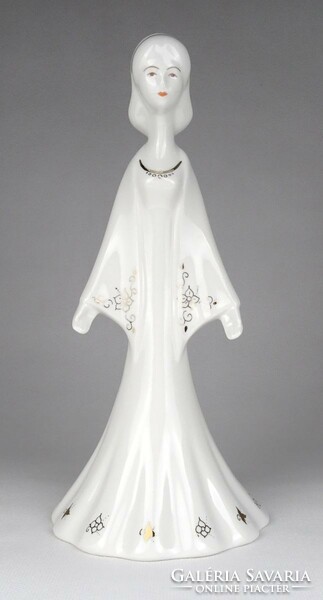 1M232 old aquincum porcelain bride figurine 24.5 Cm