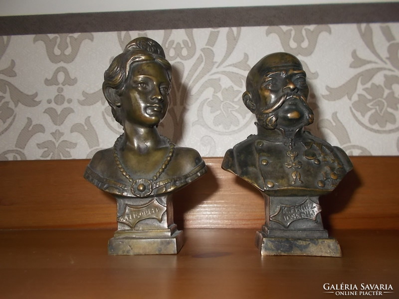 Sissi/sissy/ and József Ferenc bronze bust, bronze bust
