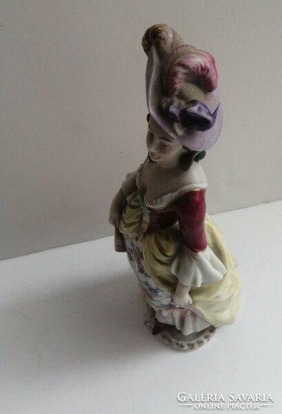 Capodimonte nápolyi porcelán hibátlan "Velencei Lady" koronás jelzett (Ma: 20 cm)