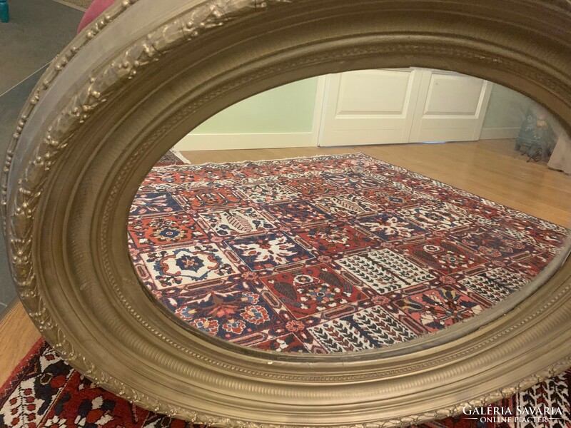 Huge (94 cm) oval antique mirror