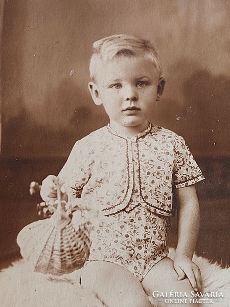 Old children's photo of a little boy