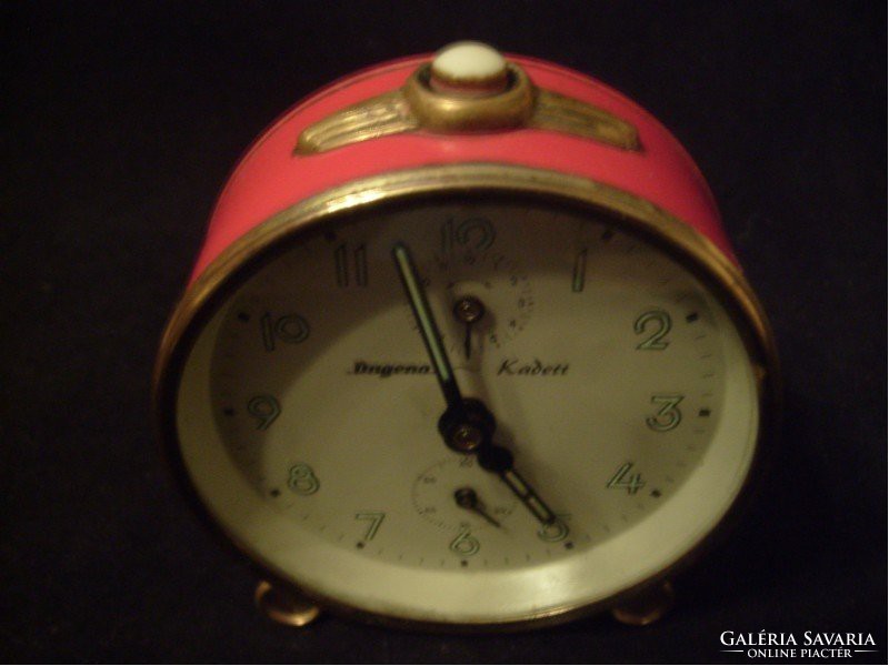Antique dugena cadet alarm table clock rarity, the second hand goes almost continuously