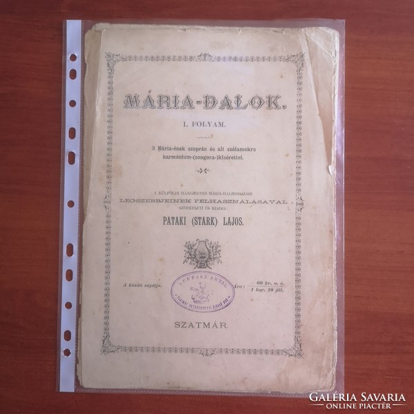 Rarity!! Lajos Pataki (stark) present-day songs i. - Ii. Antique singing and piano sheet music