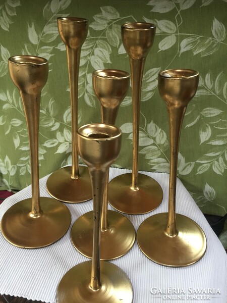 Thick, gold-plated large glass candle holders (43)