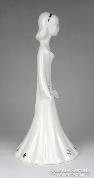 1M232 Régi Aquincum porcelán menyasszony figura 24.5 cm