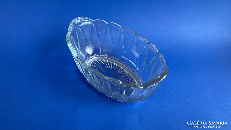 Antique beautiful novelty Czech cast glass bowl serving tableware from the early 1900s