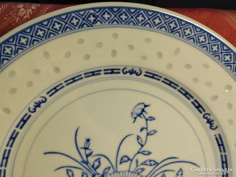 Rizs szemes nagy lapos kínai porcelán tányér