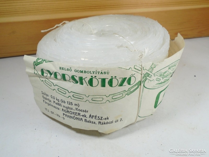 Retro régi műanyag gyorskötöző Petőfi Mgtsz. Kocsér Agroker ÁFÉSZ Pannónia Baksa - kb.1970-es évek