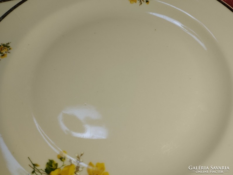 Zsolnay porcelain, large flat plate with yellow rose pattern for replacement