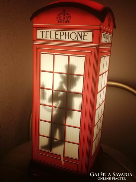 Olasz árnyképes telefonfülke lámpa  34 cm