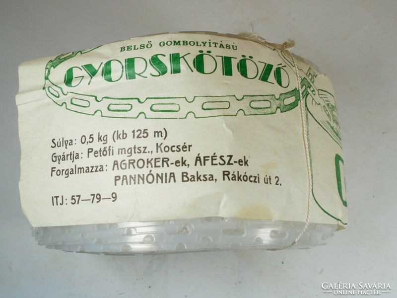 Retro old plastic quick tie petőfi mgtsz. Kocsér agroker áfés pannonian baksa - approx. 1970s