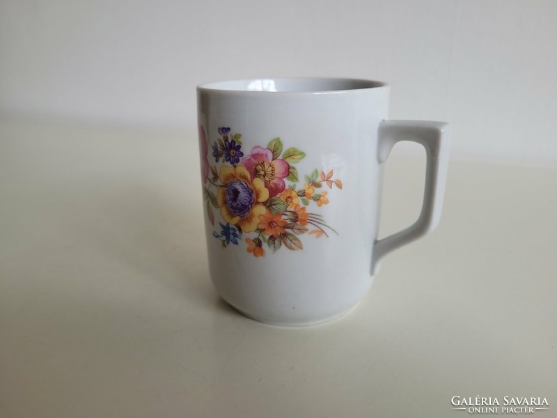 Old Zsolnay porcelain mug with floral pattern tea cup