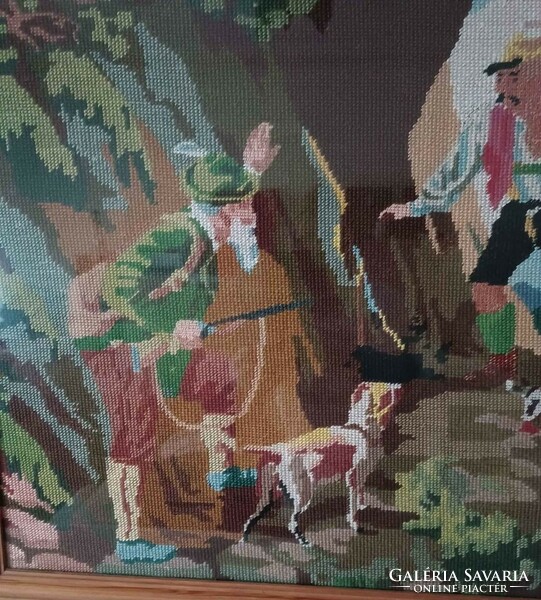 Tapestry hunting scene