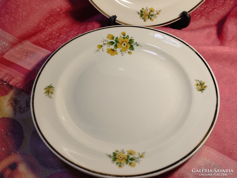 Zsolnay porcelain, large flat plate with yellow rose pattern for replacement