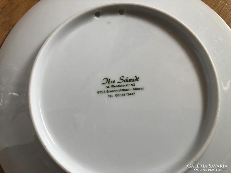 Ilse schmidt marked porcelain decorative plate - wiesbachtal