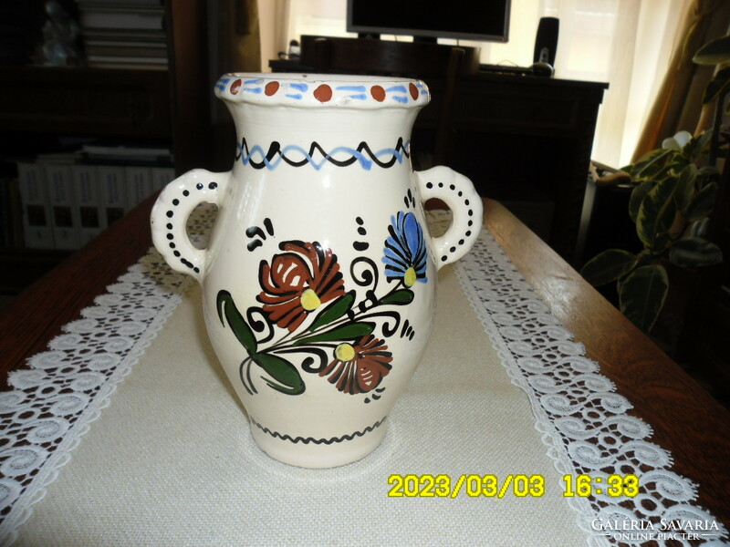 Antique, hand painted glazed, ceramic freaking color and