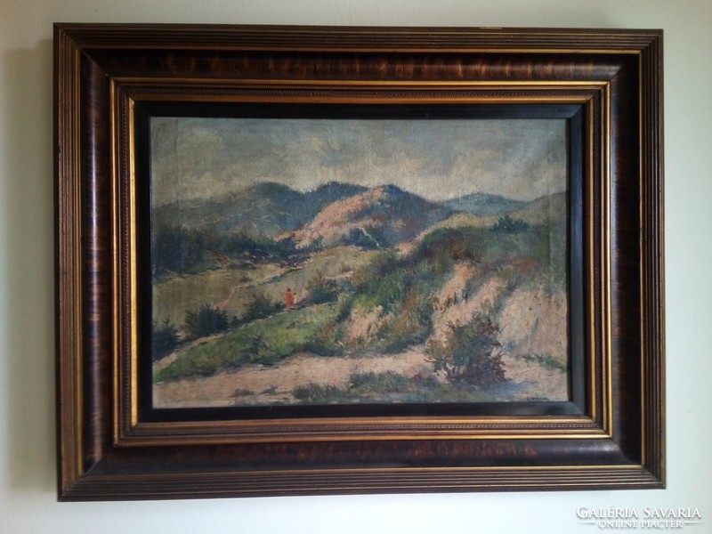 Guzsik Ödön (1902-1954) nagyméretű festménye, olaj/vászon