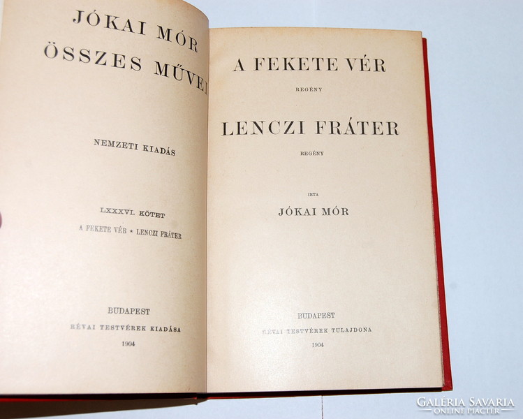 Jókia Mór összes művei: A fekete vér/Lenczi Fráter (1904)