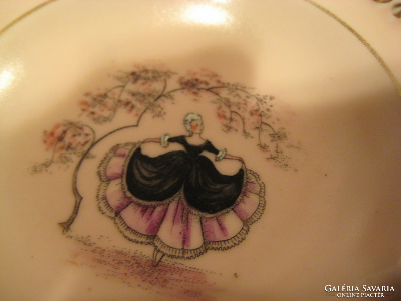 Bavaria , Violette , kézi festés ,  régi szép hamu tálka , 10 cm