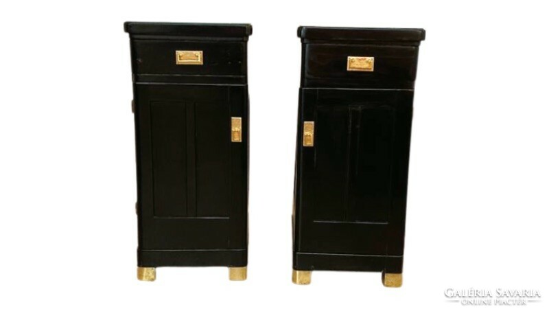A perfect pair of art nouveau nightstands
