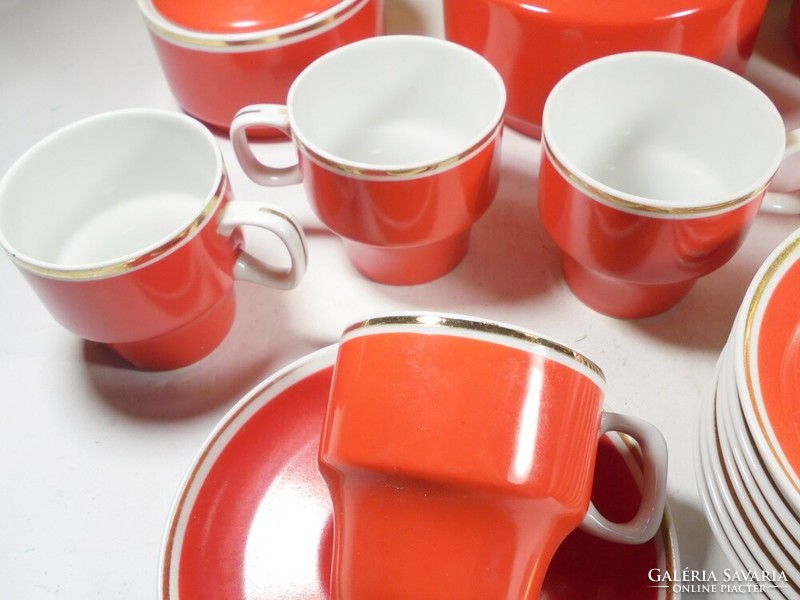 Retro jelzett Hollóházi porcelán teáskészlet kávéskészlet- Hollóháza -1970-es évek