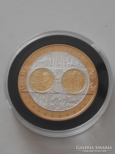 Commemorative coin collection piece, about the common currency of the eurozone countries! Spain unc