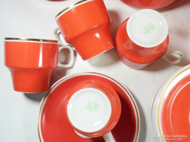 Retro jelzett Hollóházi porcelán teáskészlet kávéskészlet- Hollóháza -1970-es évek