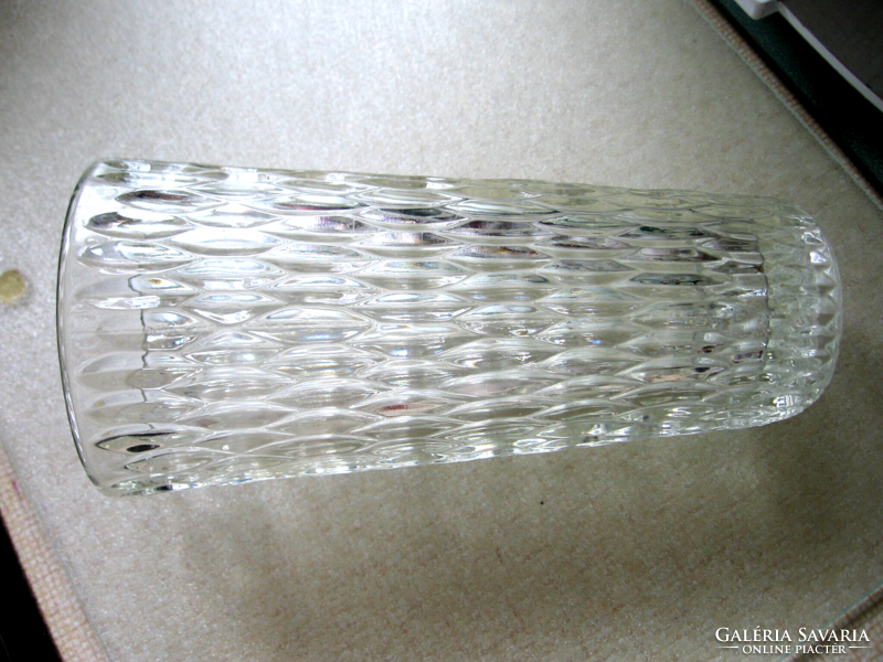 Antik art deco gyémánt mintás kristály váza