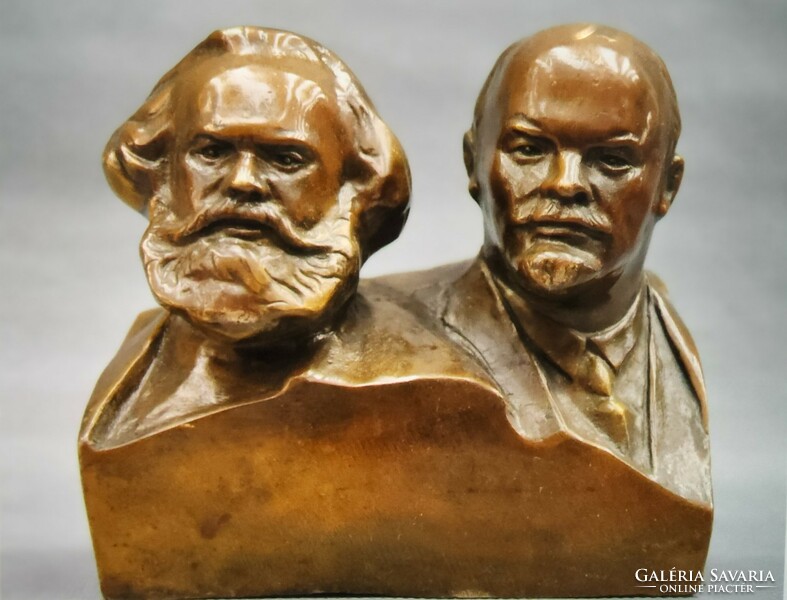 Bronze statue of Marx and Lenin