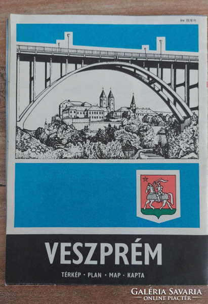 1988. Published city map of Veszprém
