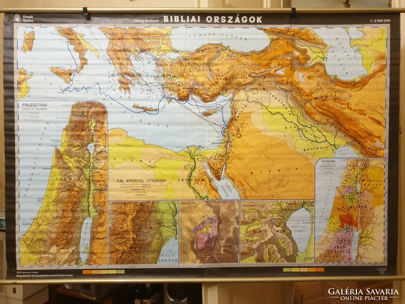 Bibliai Országok - Haack Burbach Óriás térkép