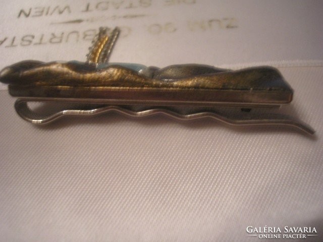 Antik Türkizköves sálcsat Art deco ezüstözött ami  5 cm-es ajándékozhatóan eladó