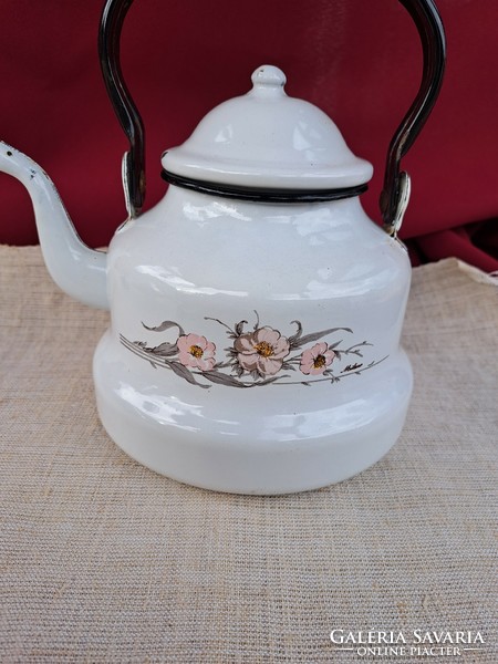 Kb  1.5 literes zománcos virágos teáskanna teafőző  kanna zománcozott falusi paraszti dekoráció