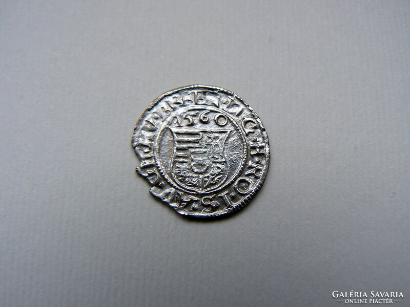 Ferdinand I (1526-1564) silver denarius 1560 k-b (k-p?), (Körmöczbánya) weight: 748, unc, (diameter: 16 mm)