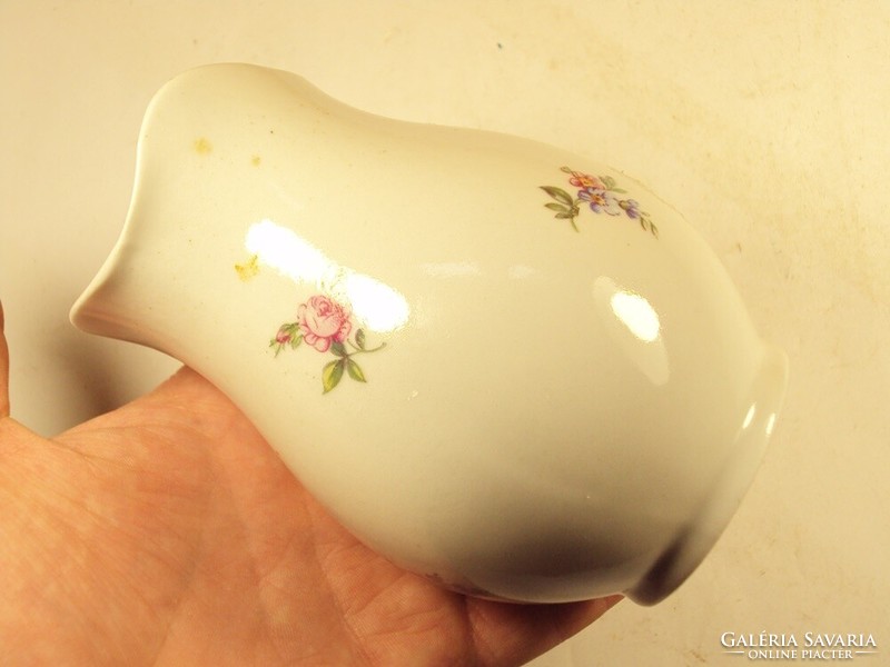 Retro porcelain painted pouring pot with a floral motif
