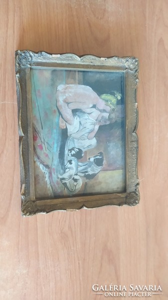 (K) Kis tájkép festmény 33x28 cm kerettel