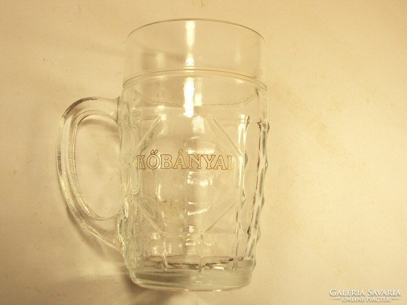 Retro glass beer beer pub mug with quarries inscription 0.5 l