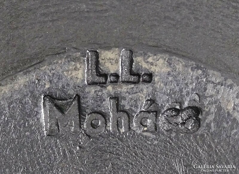 1M418 locksmith l. Mohács black earthenware plate 16 cm