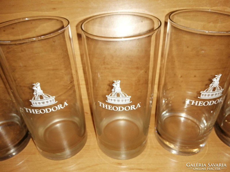 Theodora üveg pohár készlet 13 cm magas 5 db egyben (2/K)