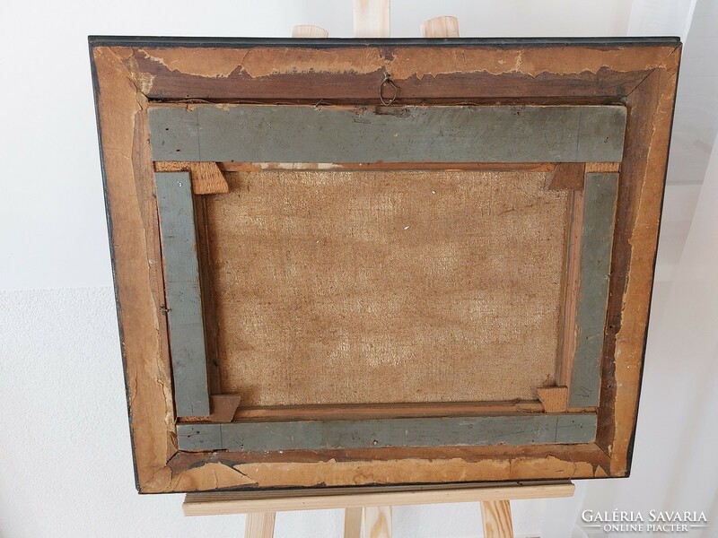 (K) Vasvári szignóval tájképfestmény 64x54 cm kerettel
