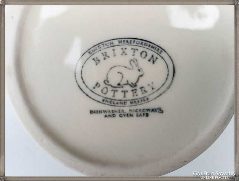 Angol Brixton Pottery porcelán csésze , bögre cica / macska / és egér mintával.