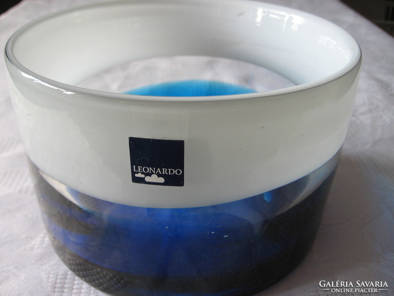 Leonardo blue and white crystal glass art bowl, vase, decoration