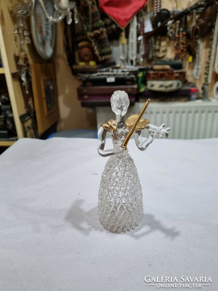Industrial glass female figure with a violin