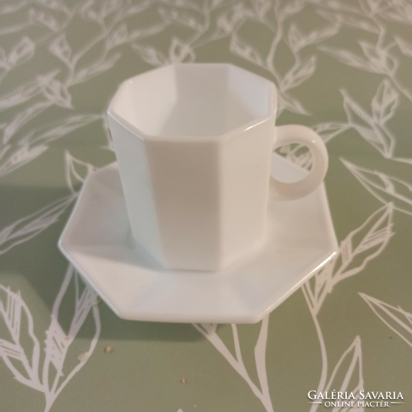 French face coffee cup with coaster