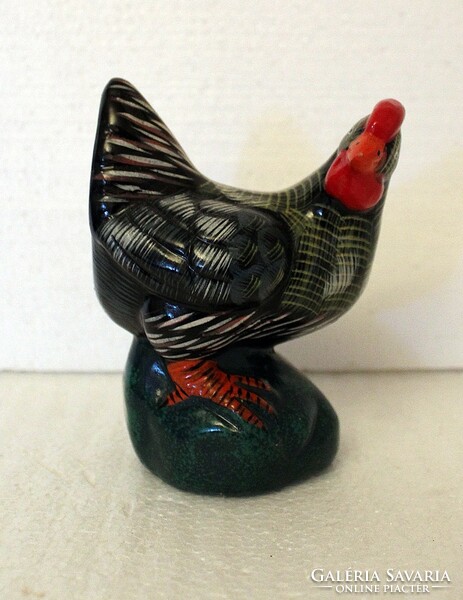 Glazed ceramic hen chicken